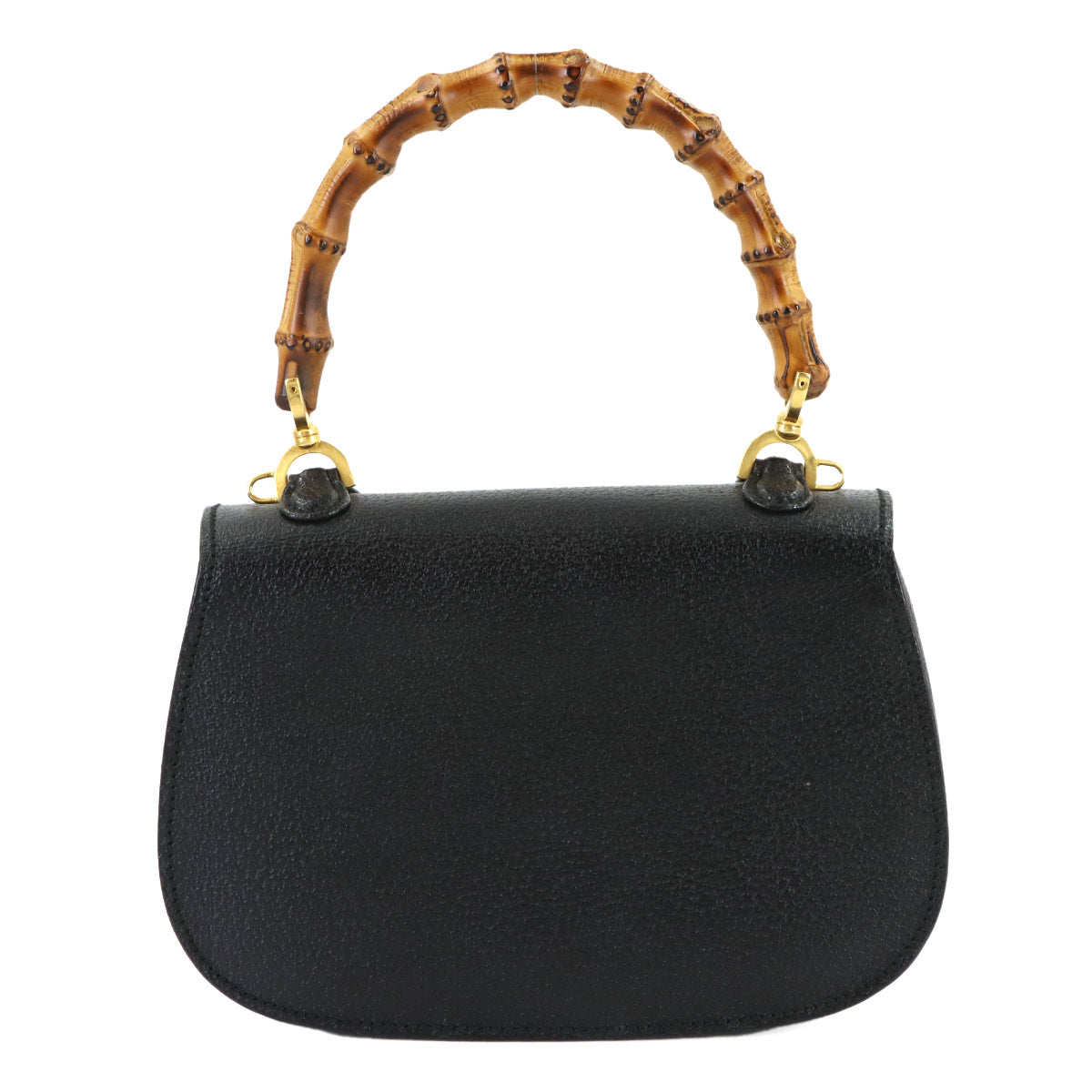 Bamboo 2way Hand Shoulder Bag Leather Black 001 213 0188