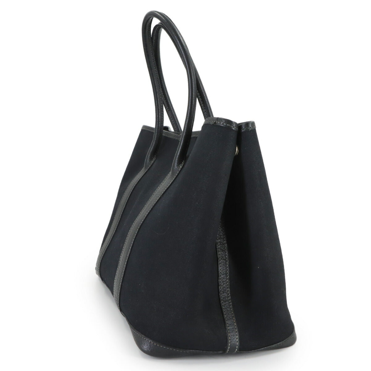 Garden Party PM Tote Bag Toile Officier Leather Black