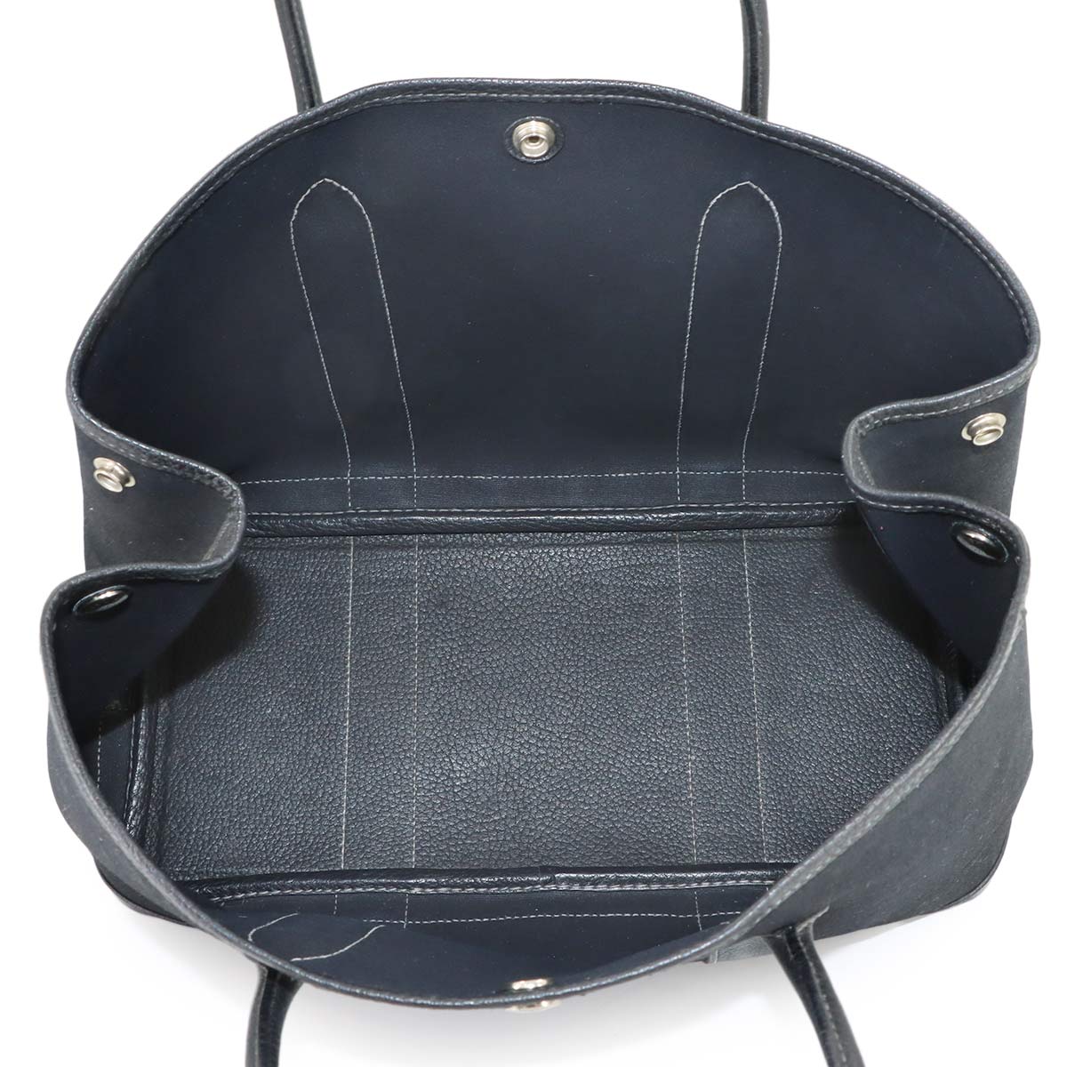 Garden Party PM Tote Bag Toile Officier Leather Black