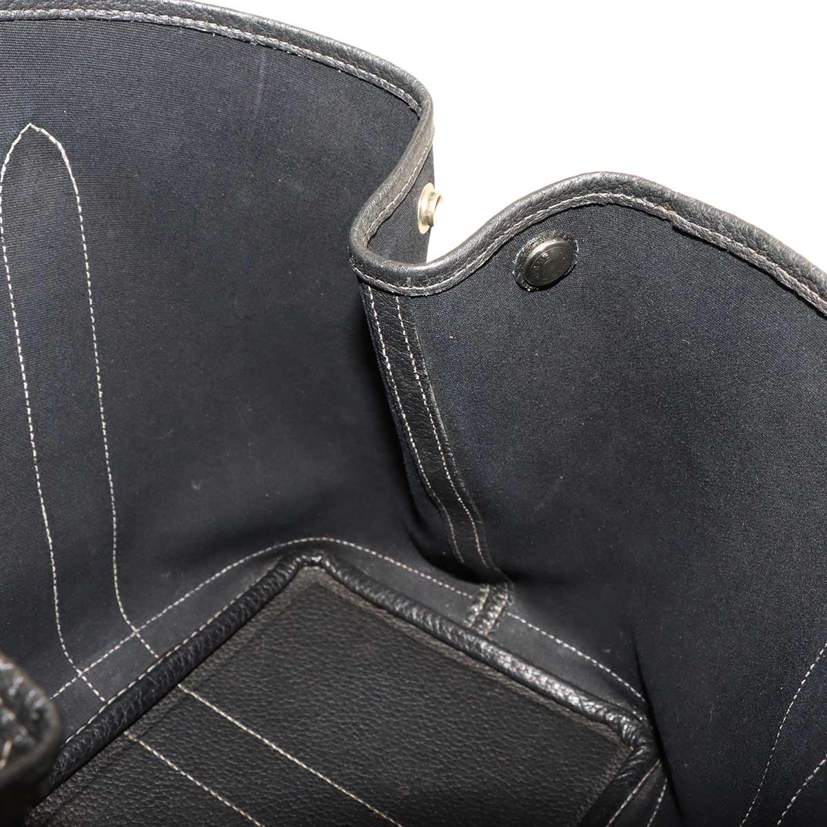 Garden Party PM Tote Bag Toile Officier Leather Black