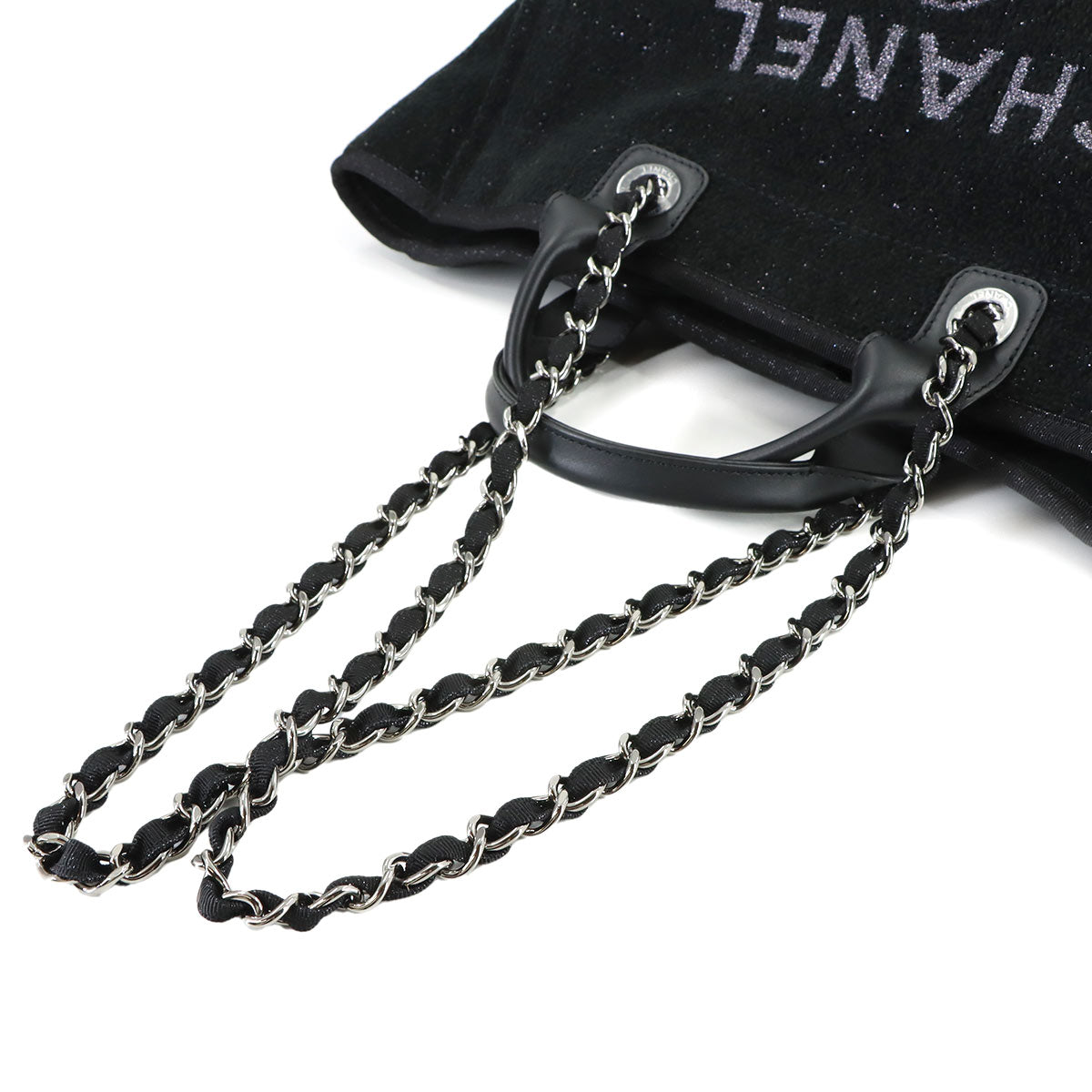 Deauville GM Tote Chain Shoulder Bag Velour Black A66941