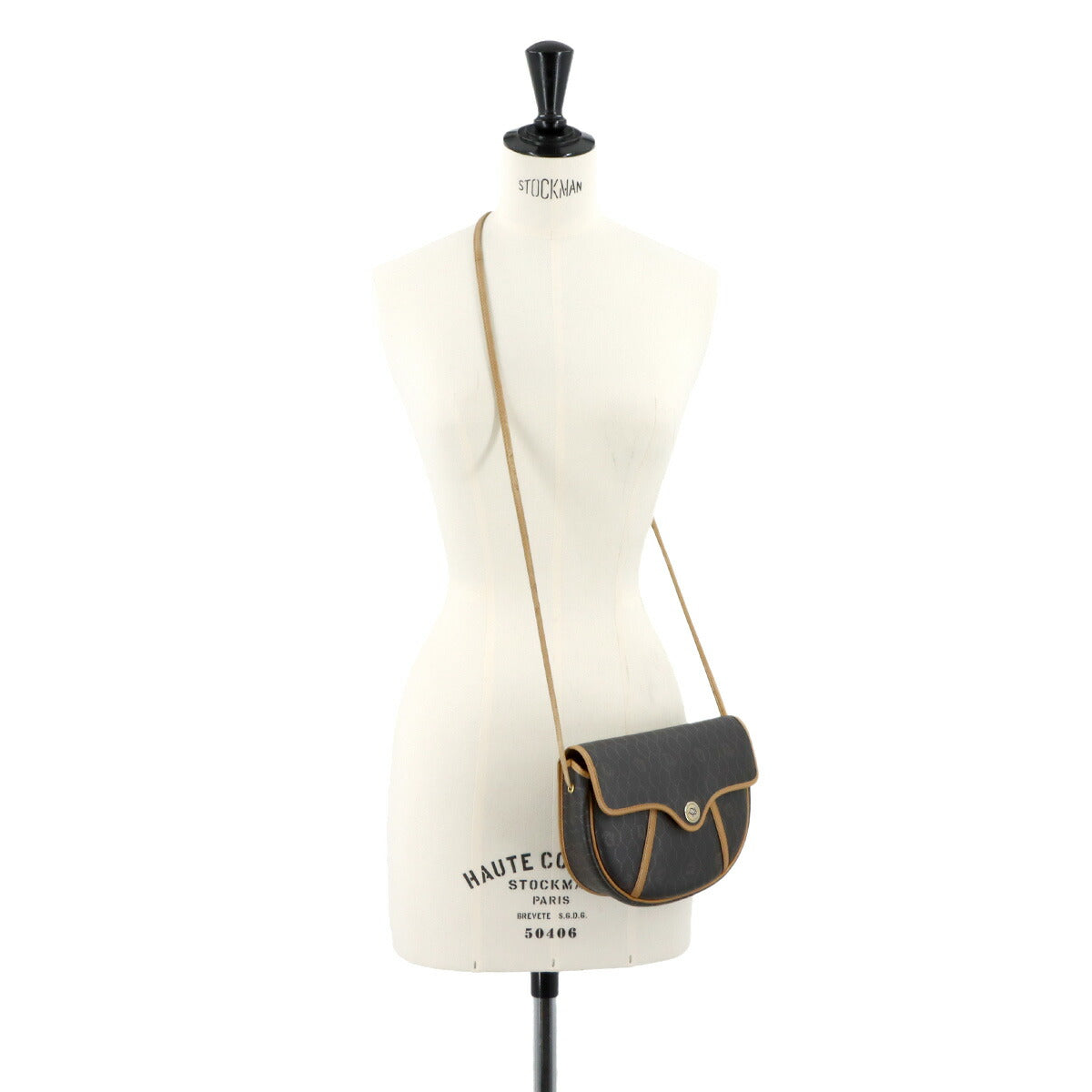 Honeycomb Shoulder Bag PVC Leather Black Brown Purse