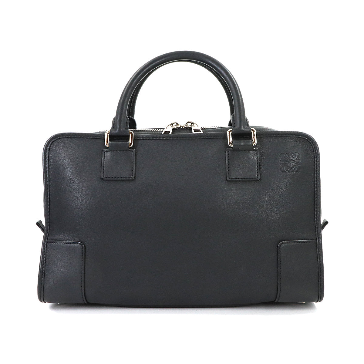 Amazona 36 Hand Bag Leather Black Anagram Purse