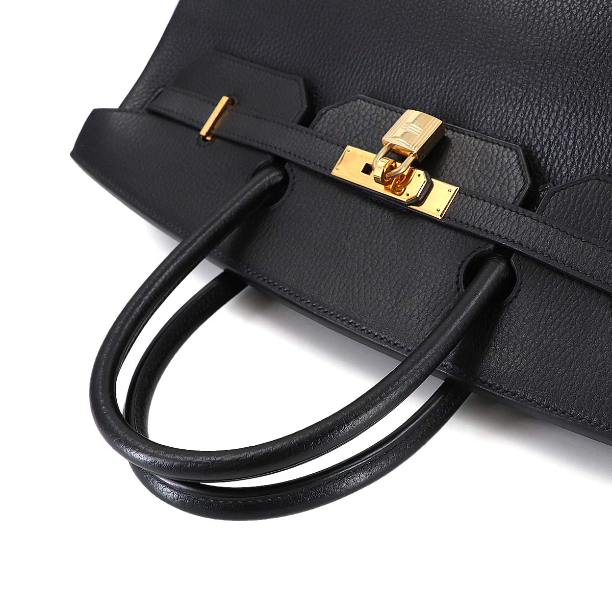 Birkin 40 Ardennes Leather Black Hand Bag Vintage Purse