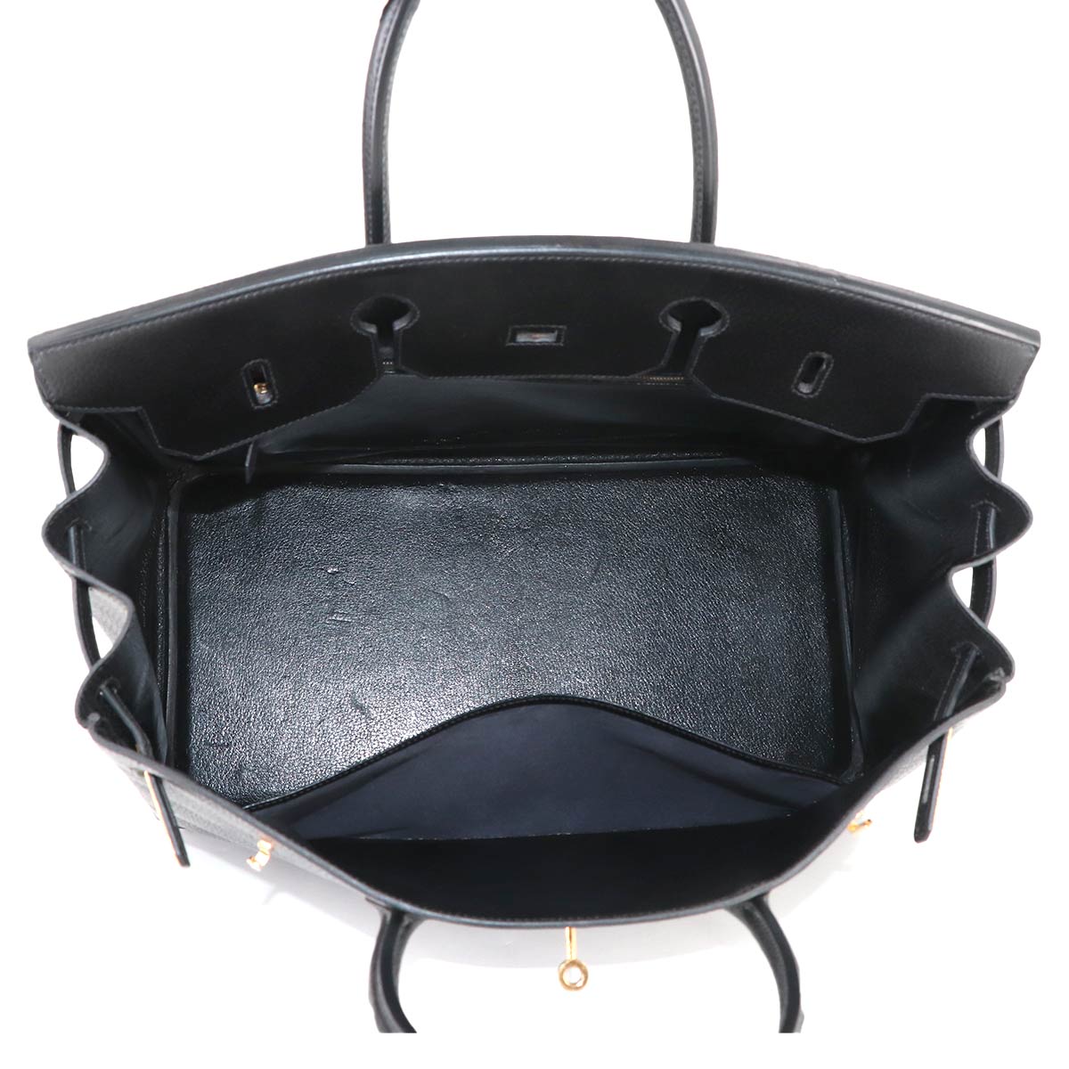 Birkin 40 Ardennes Leather Black Hand Bag Vintage Purse