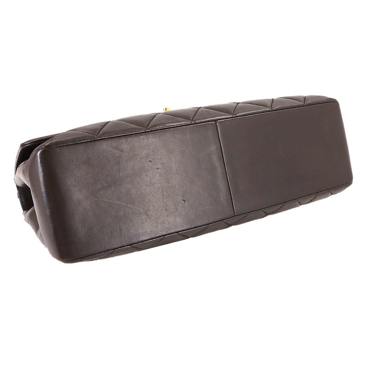 Matelasse Chain Shoulder Bag Leather Brown Purse