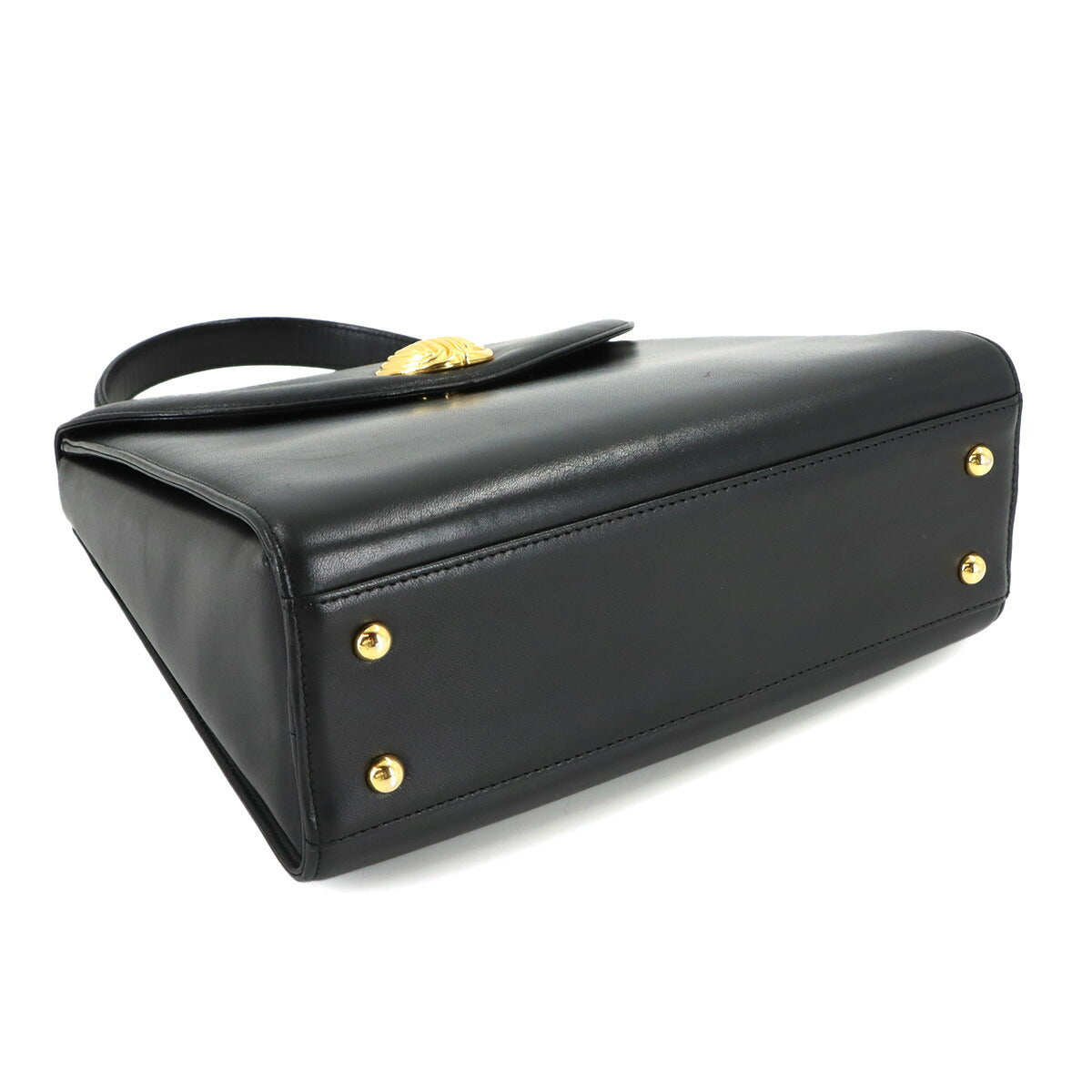 Hand Bag Leather Black Square Purse