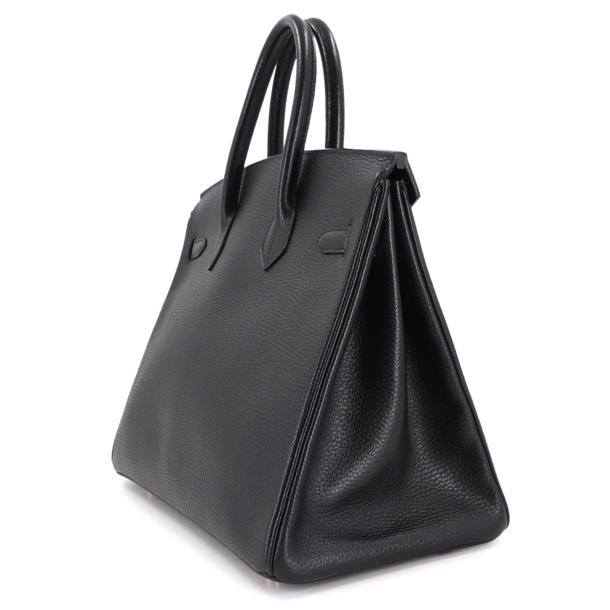 Birkin 35 Ardennes Leather Black Hand Bag Vintage Purse
