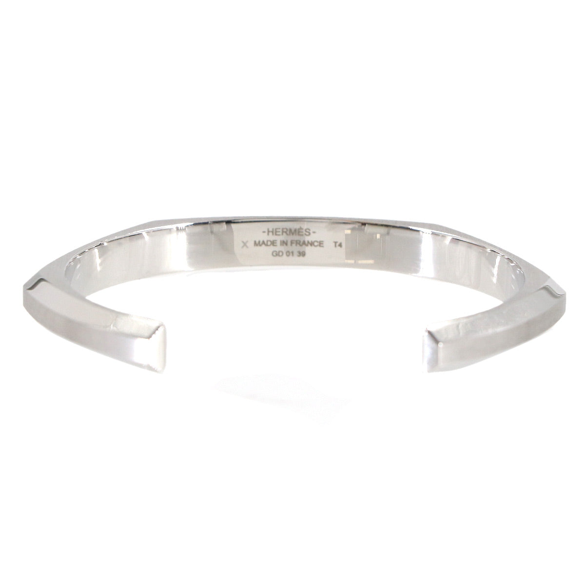 HERMES Toolbox Bangle Bracelet Accessory Silver T4