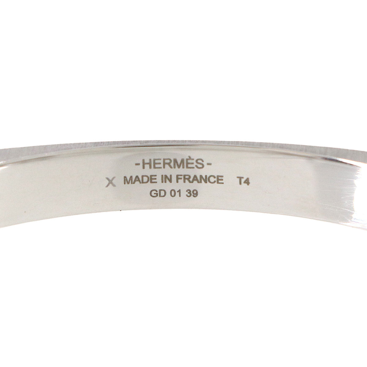 HERMES Toolbox Bangle Bracelet Accessory Silver T4