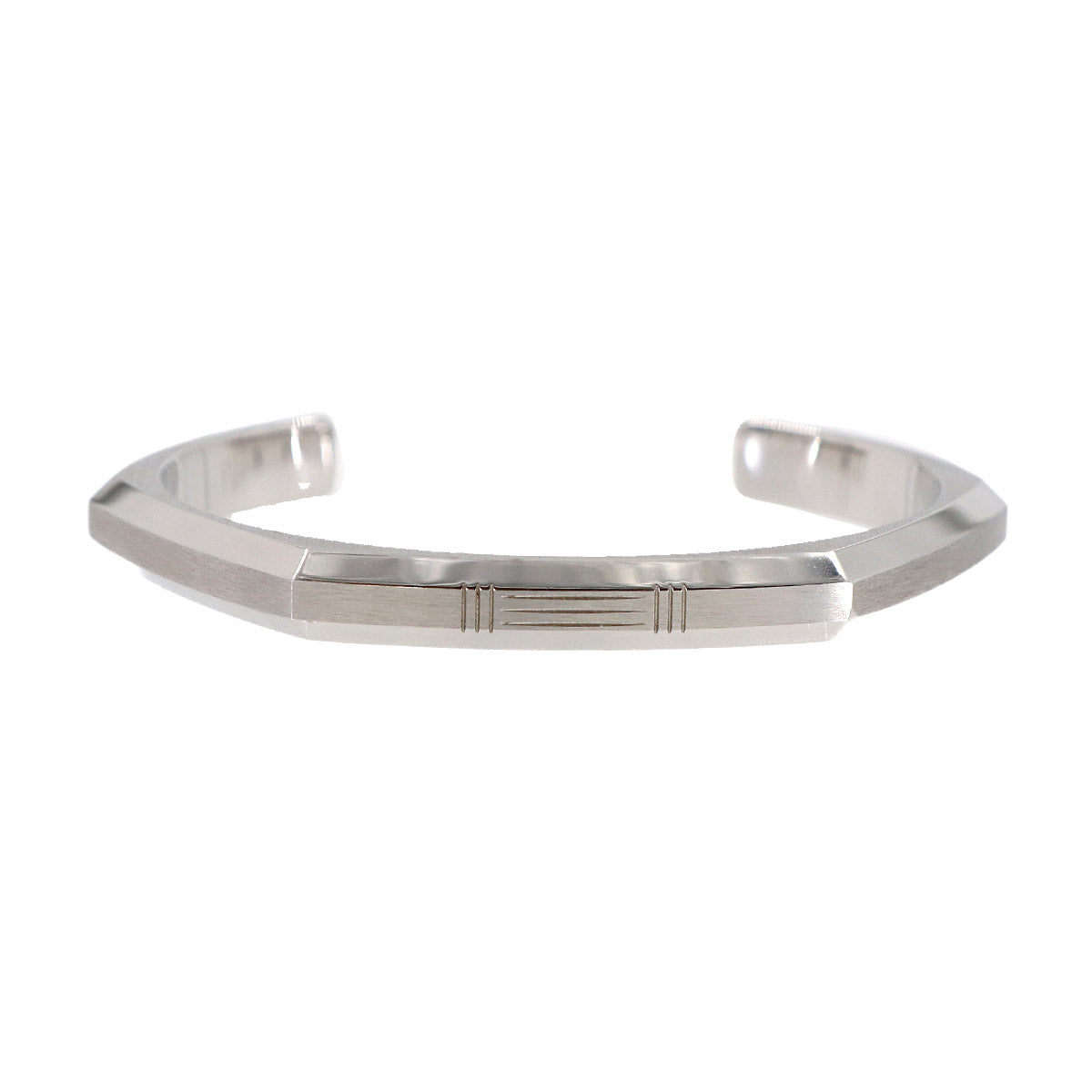 HERMES Toolbox Bangle Bracelet Accessory Silver T4