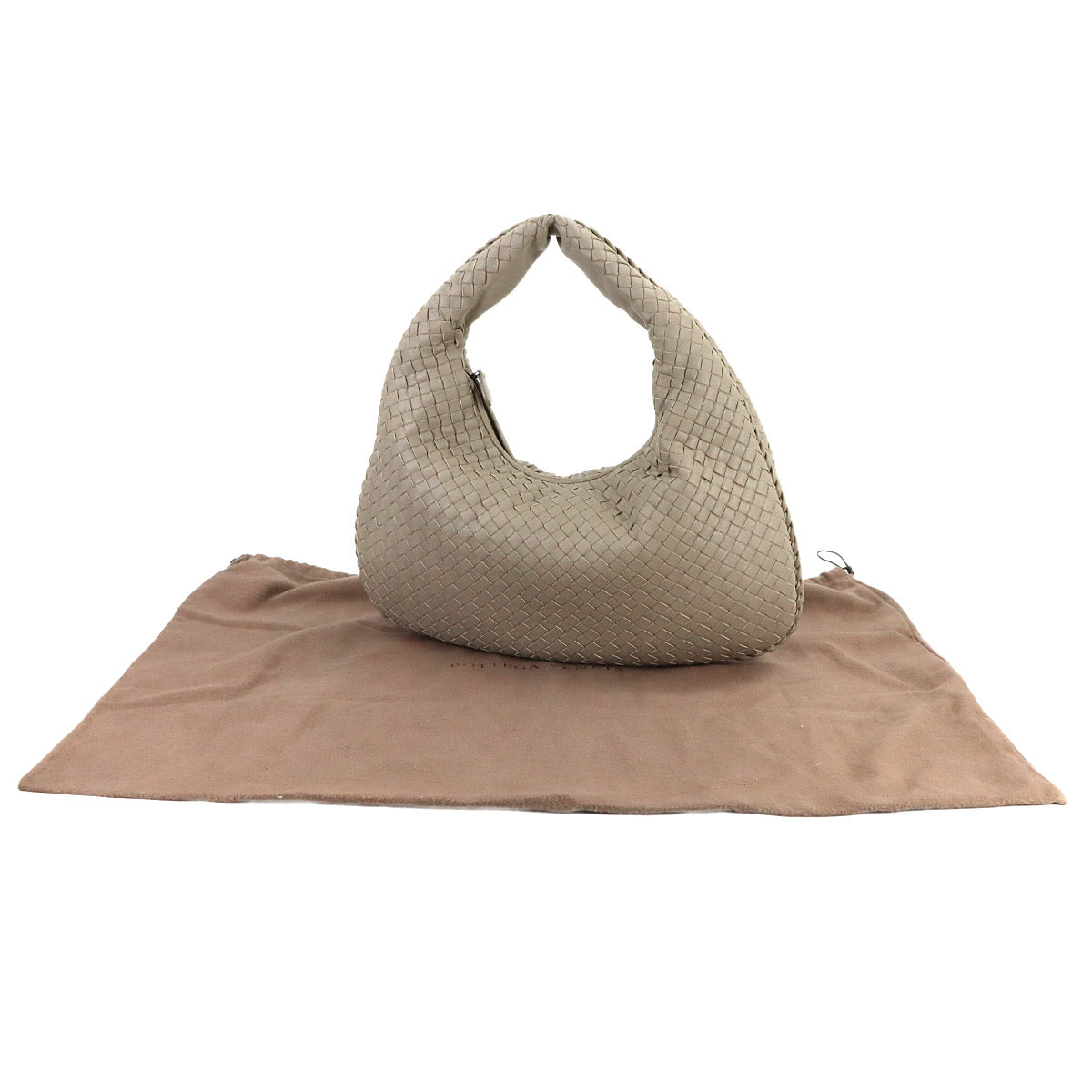 Intrecciato Shoulder Bag Leather Gray