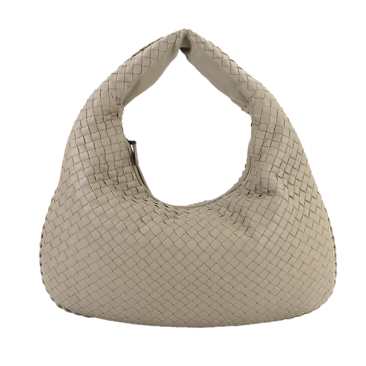 Intrecciato Shoulder Bag Leather Gray