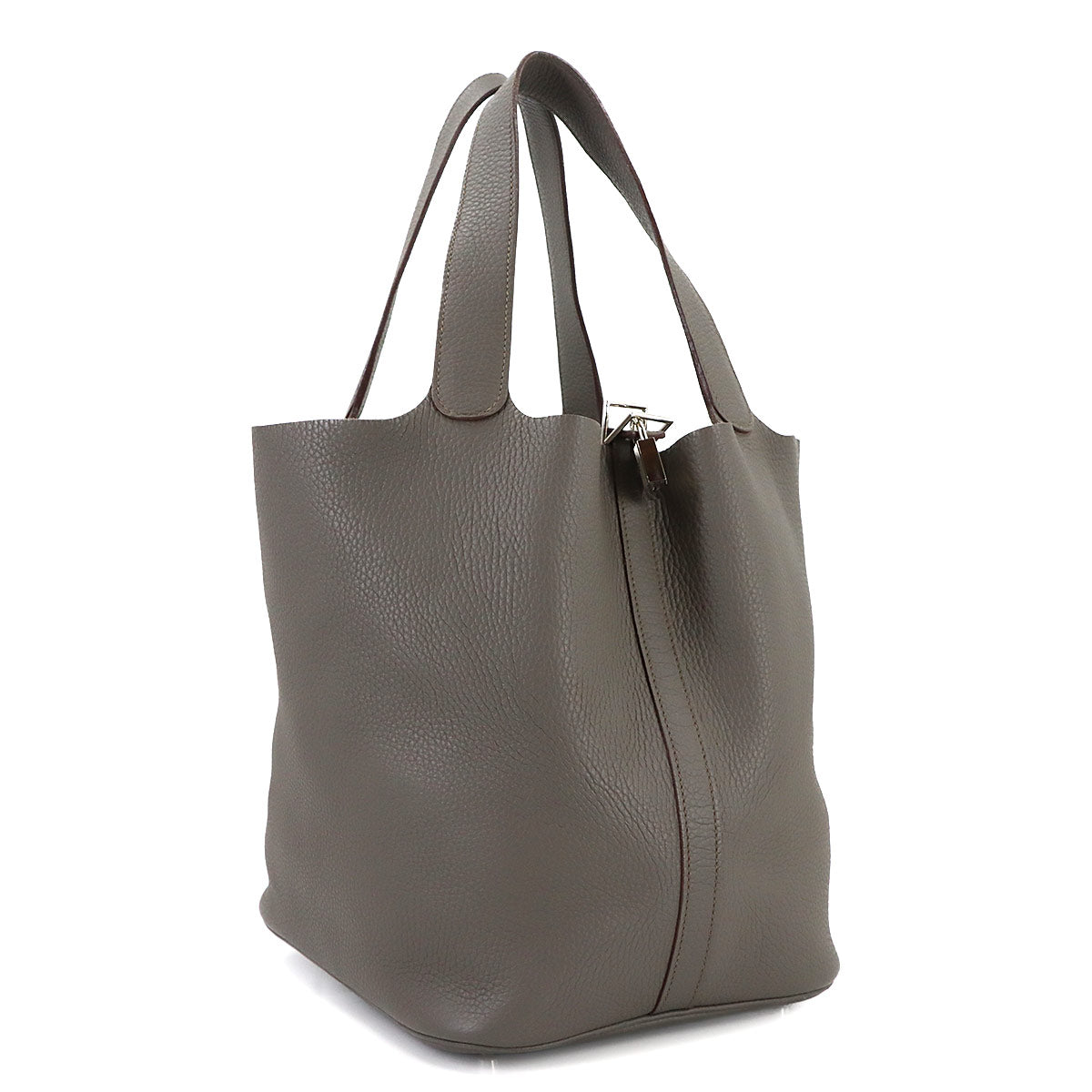 Picotin Lock GM Hand Bag Taurillon Clemence Etain Purse