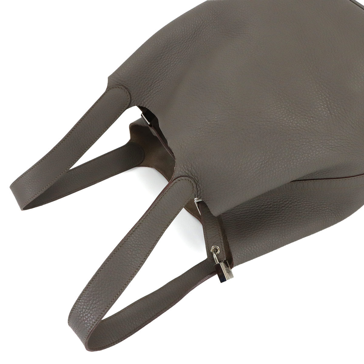 Picotin Lock GM Hand Bag Taurillon Clemence Etain Purse