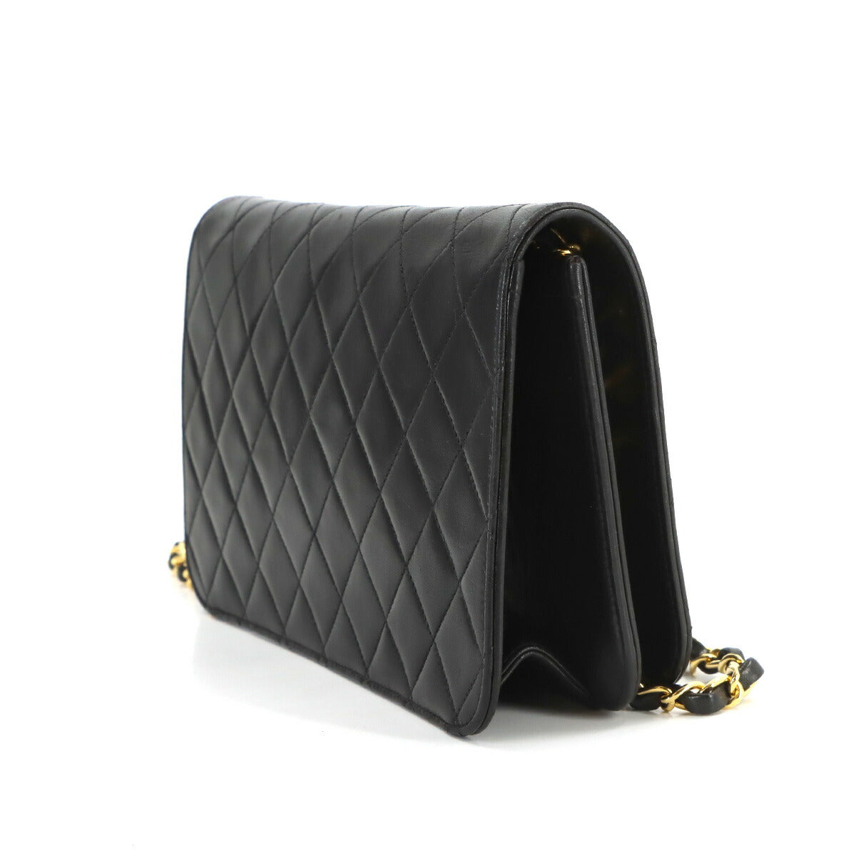 Matelasse Chain Shoulder Bag Leather Black A03568 Vintage