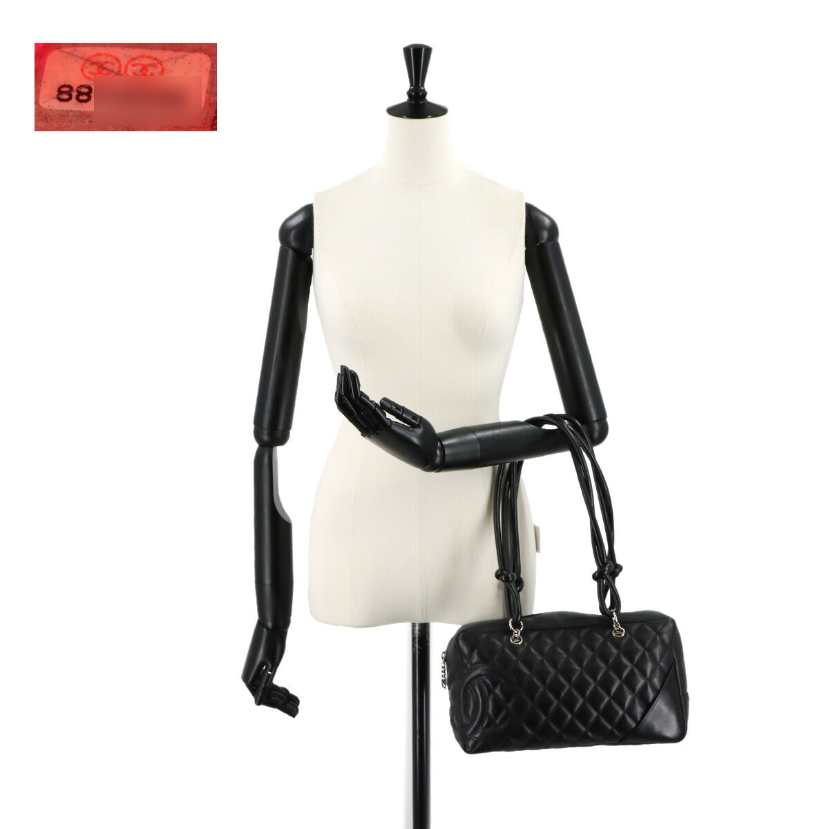 Cambon Bowling Shoulder Bag Leather Black A25171 Purse