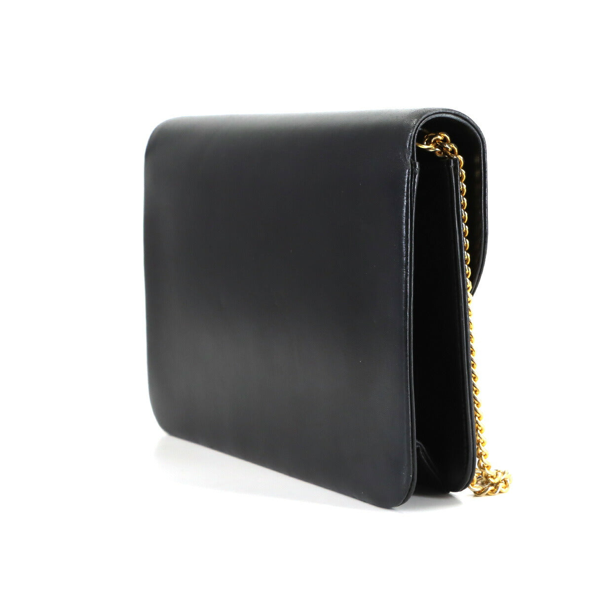 Chain Shoulder Bag Leather Black Vintage Purse