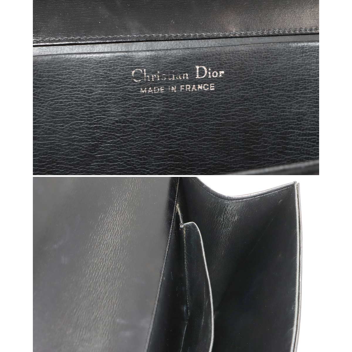 Chain Shoulder Bag Leather Black Vintage Purse