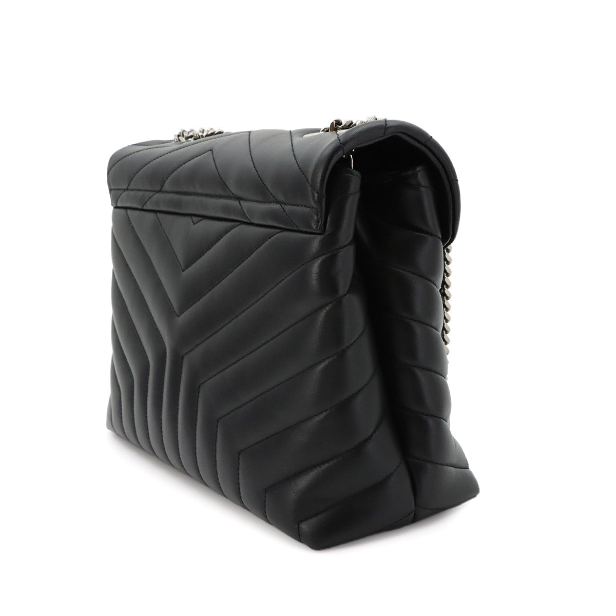 Loulou Medium Chain Shoulder Bag Leather Black 574946