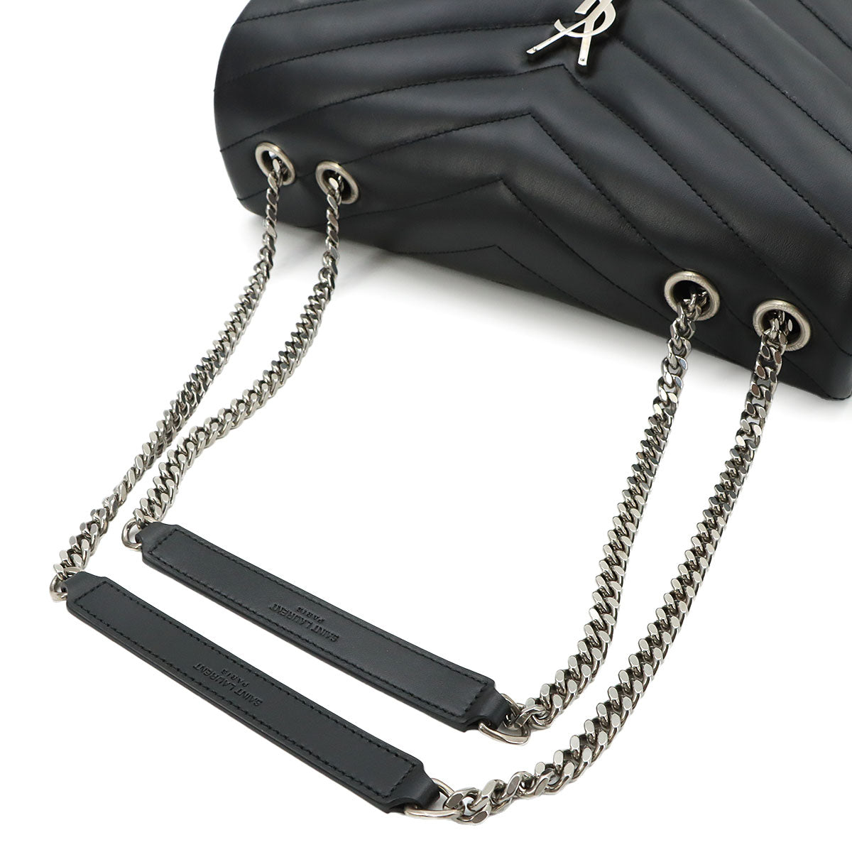 Loulou Medium Chain Shoulder Bag Leather Black 574946