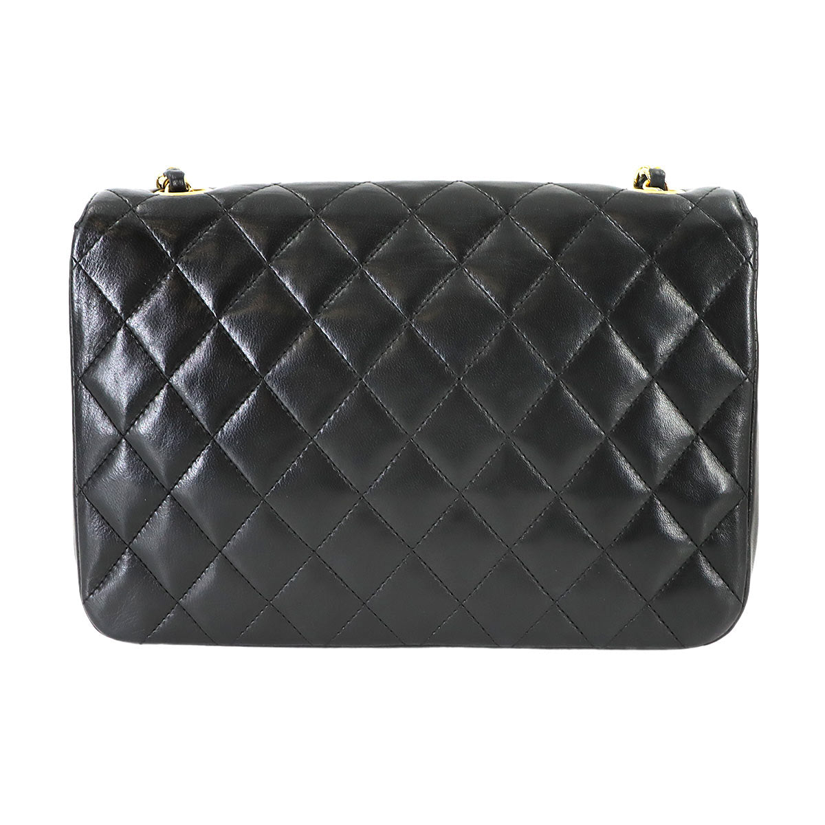 Matelasse Chain Shoulder Bag Leather Black Vintage