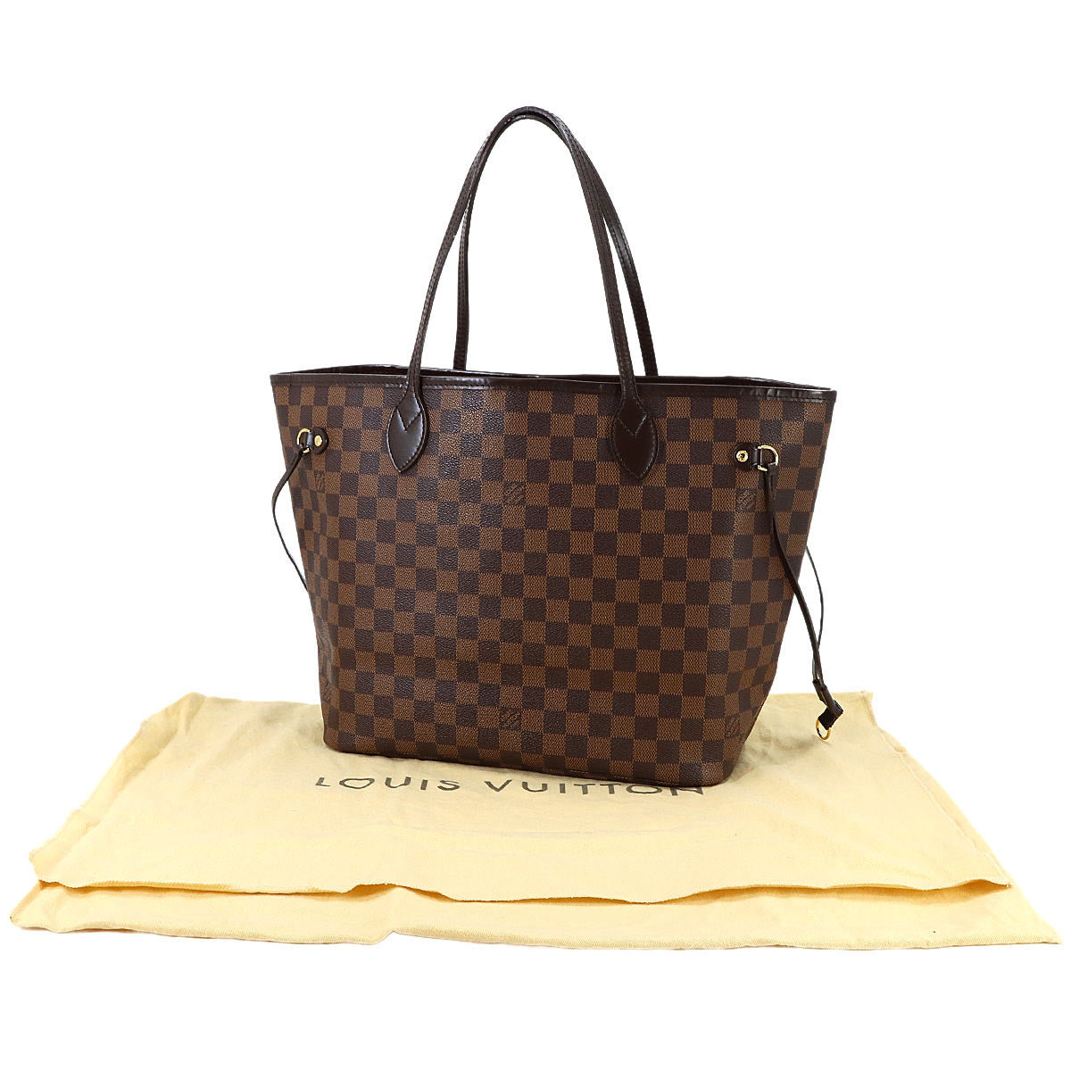 Damier Neverfull MM Tote Bag Ebene Cerise N51105 Purse