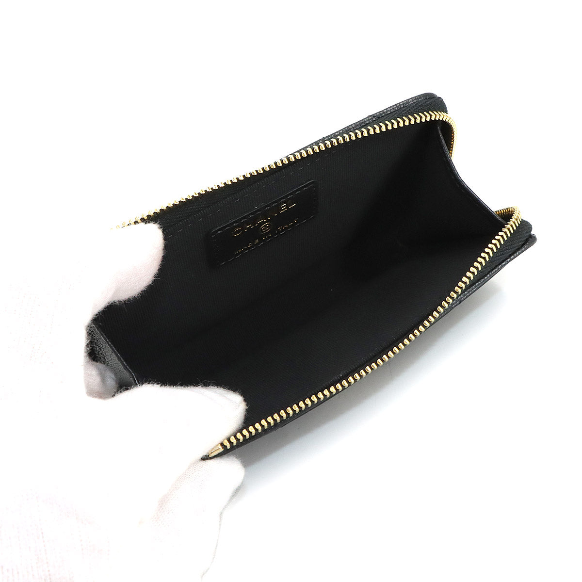 Matelasse Coin Case Purse Leather Black AP4917
