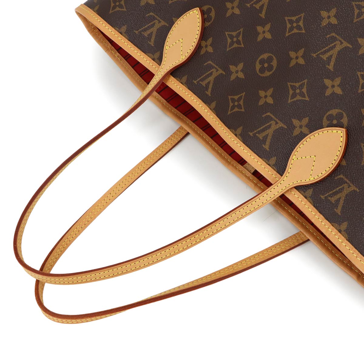 Monogram Neverfull MM Tote Bag Brown Cerise M41177