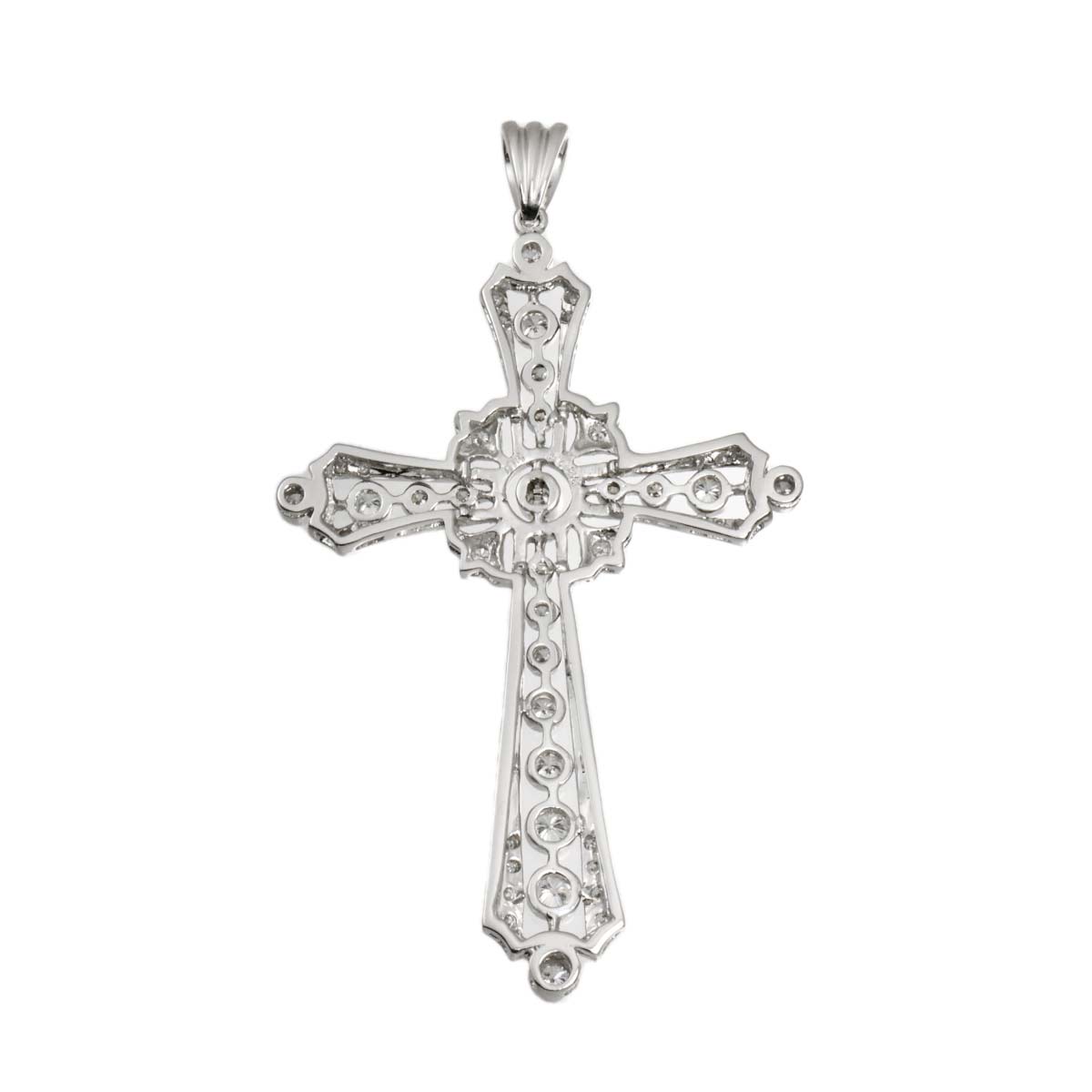 Diamond 0.86ct Pendant Top 18K K18 WG White Gold 750