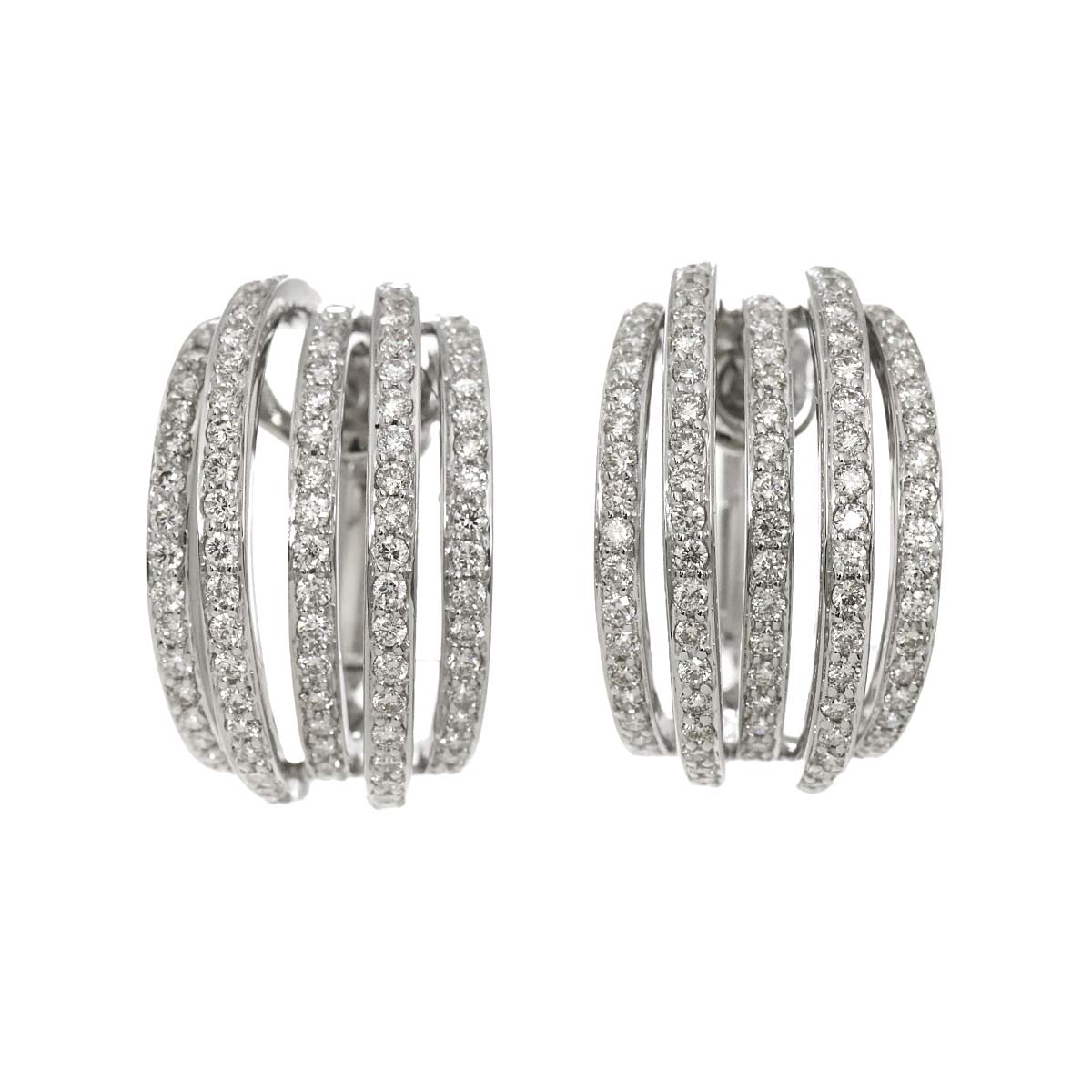 Diamond 1.44/1.42ctct Earrings Clip on 14K 18K White Gold 585 750