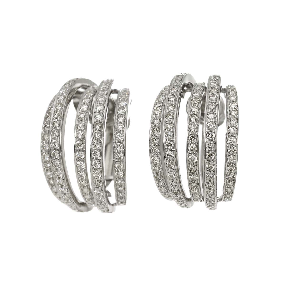 Diamond 1.44/1.42ctct Earrings Clip on 14K 18K White Gold 585 750