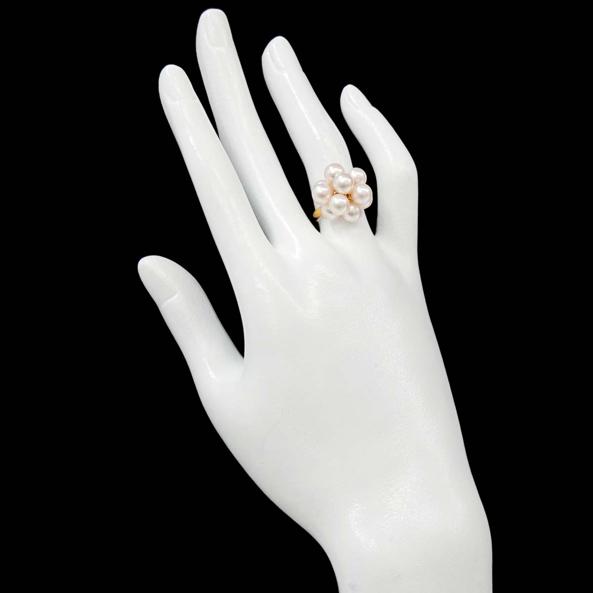 Akoya Pearl 6.1mm-5.9mm Ring 18K K18 YG 750 6.25-6.5(US)