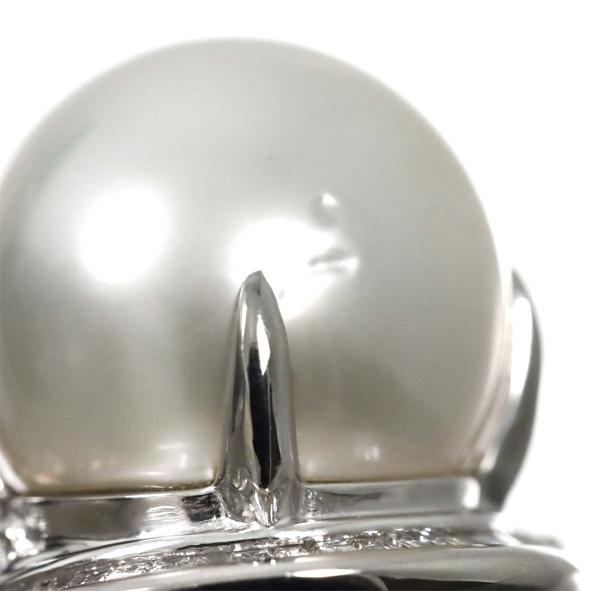 South Sea pearl 13.7mm Diamond Ring Pt Platinum Size6.75-7.25(US)