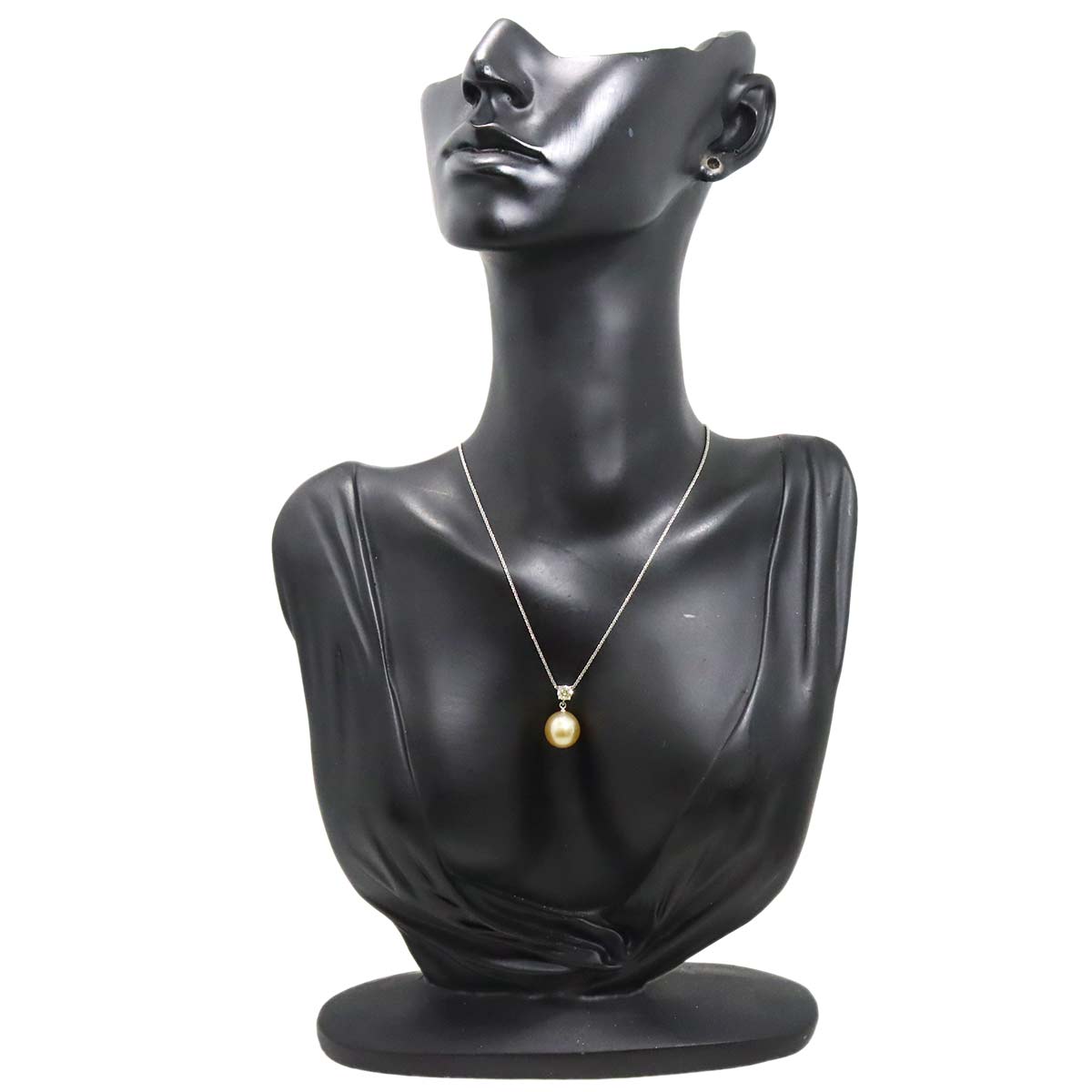 South Sea pearl 10.9mm Diamond 0.315ct Pearl Necklace 18K K18 WG 750