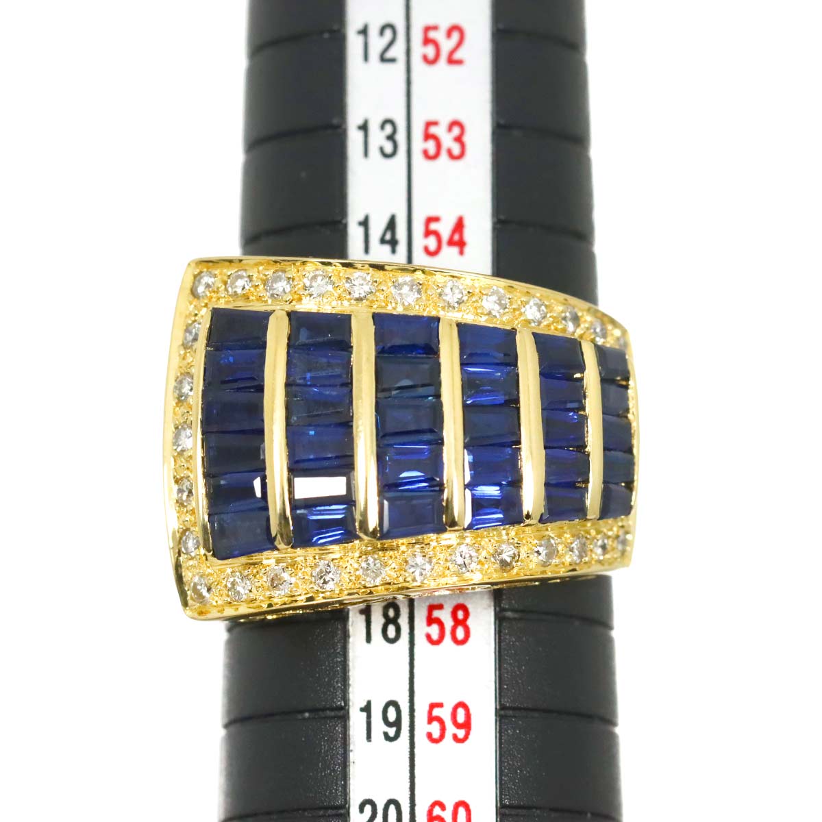 Sapphire 3.23ct Diamond 0.40ct Ring 18K YG Yellow Gold size7.75-8(US)