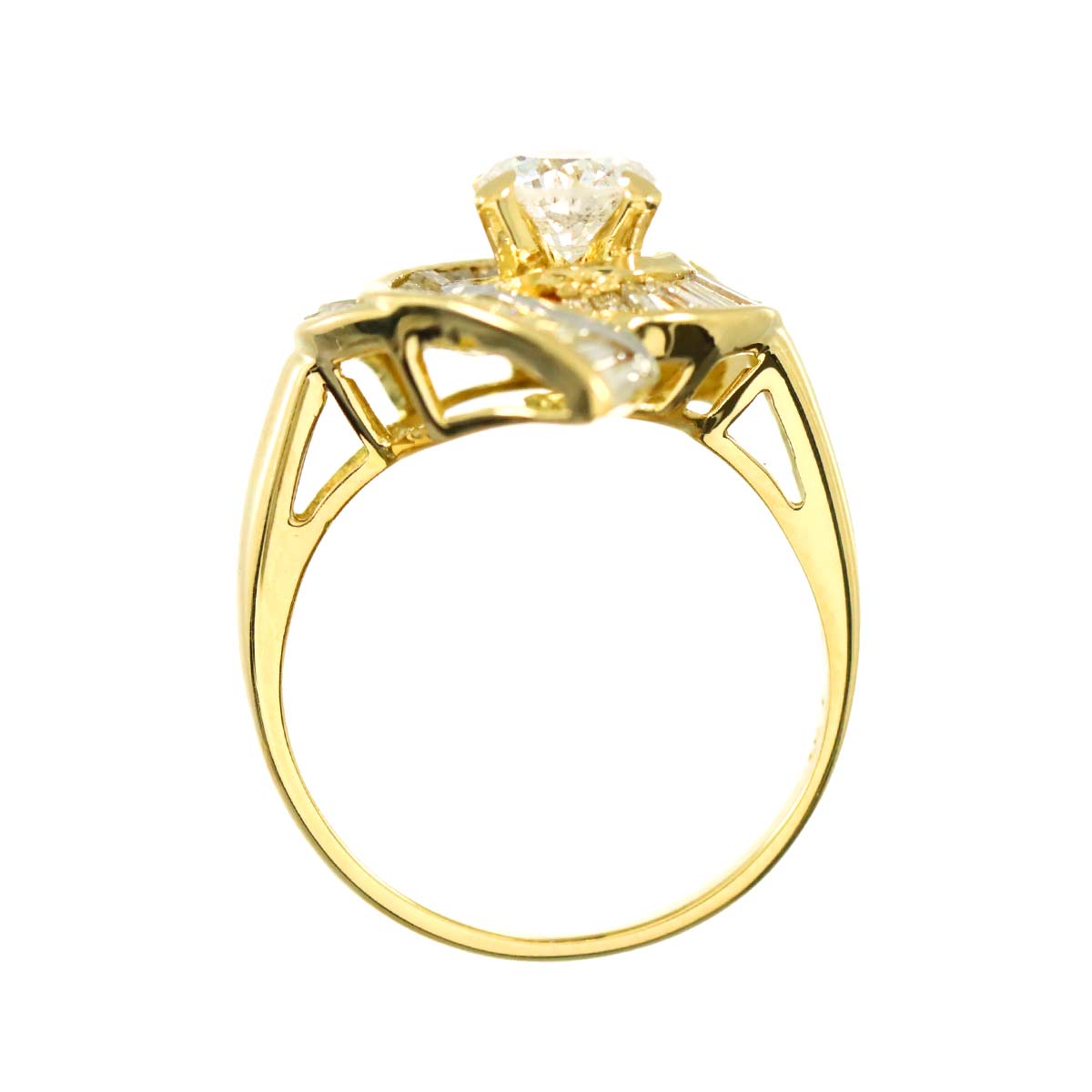 Diamond 0.757ct/1.31ct Ring 18K YG 750 Size6.5-6.75(US)