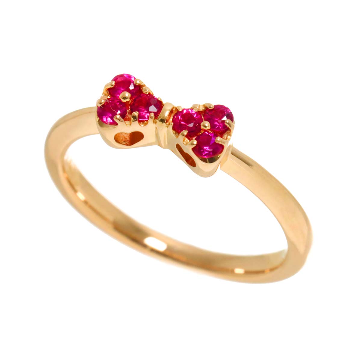 Ruby 0.09ct Ring 18K PG 750 Size2.5(US)