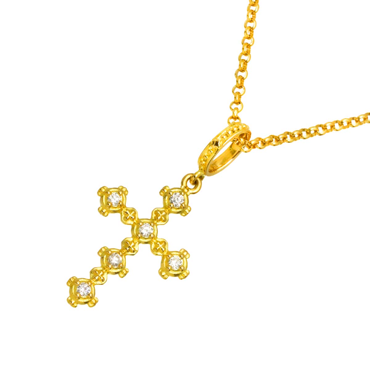 Diamond 0.22ct Necklace 18K YG Yellow Gold 750