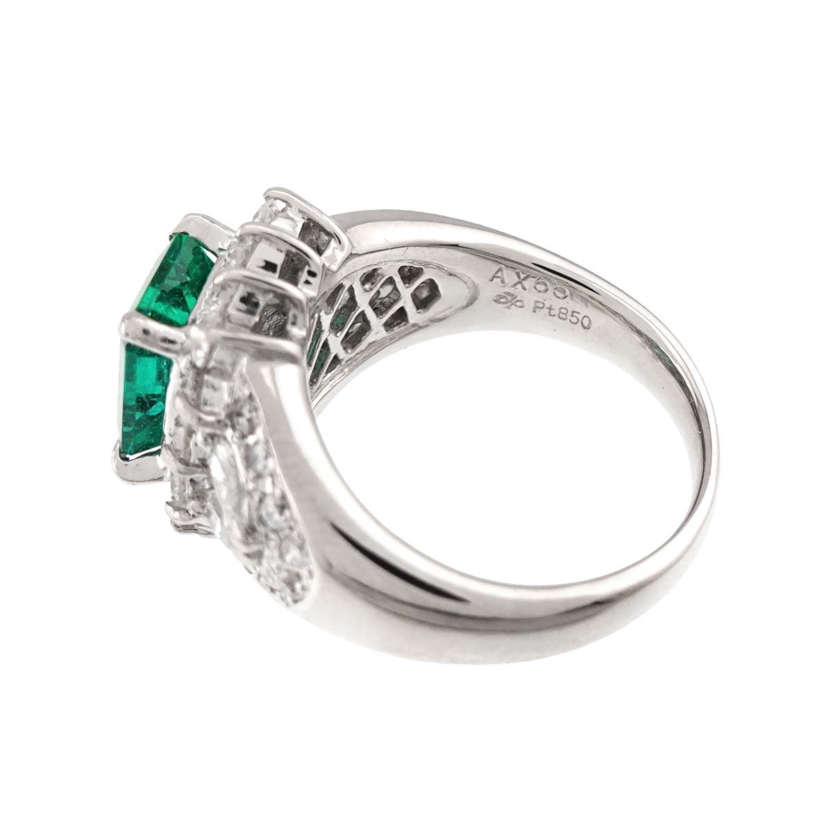 Emerald 2.22ct Diamond 1.20ct Ring Pt Platinum size6-6.25(US)