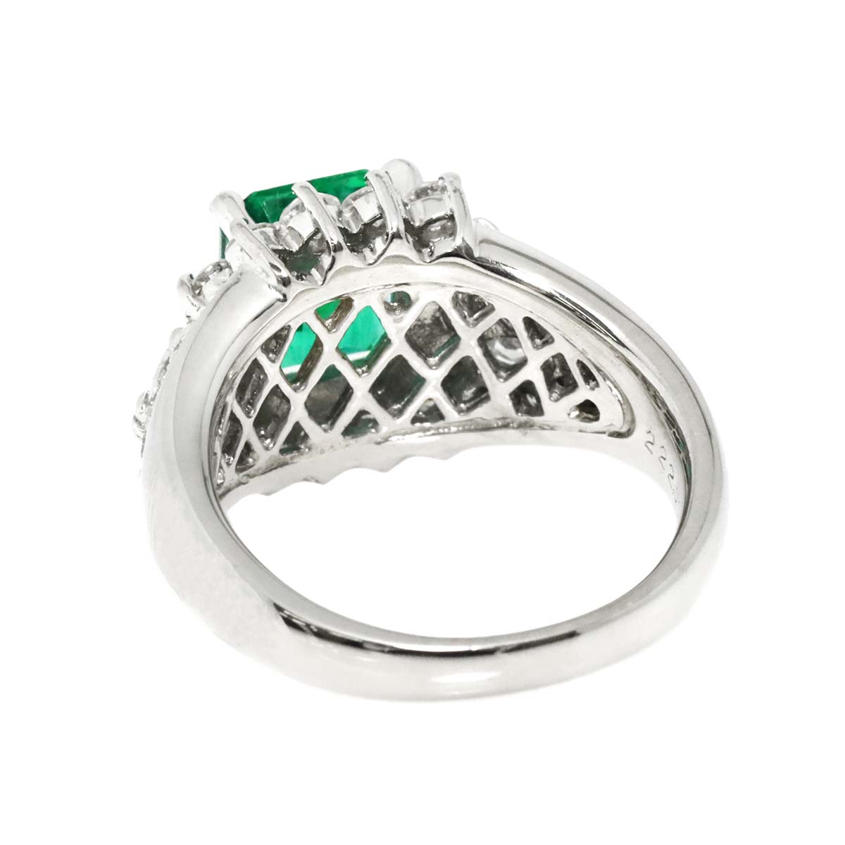 Emerald 2.22ct Diamond 1.20ct Ring Pt Platinum size6-6.25(US)