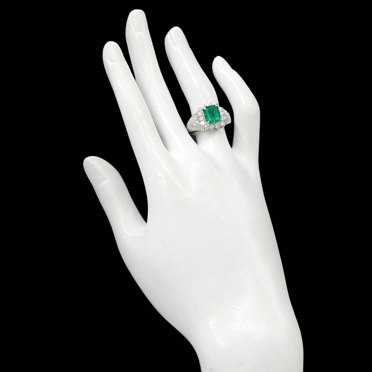 Emerald 2.22ct Diamond 1.20ct Ring Pt Platinum size6-6.25(US)