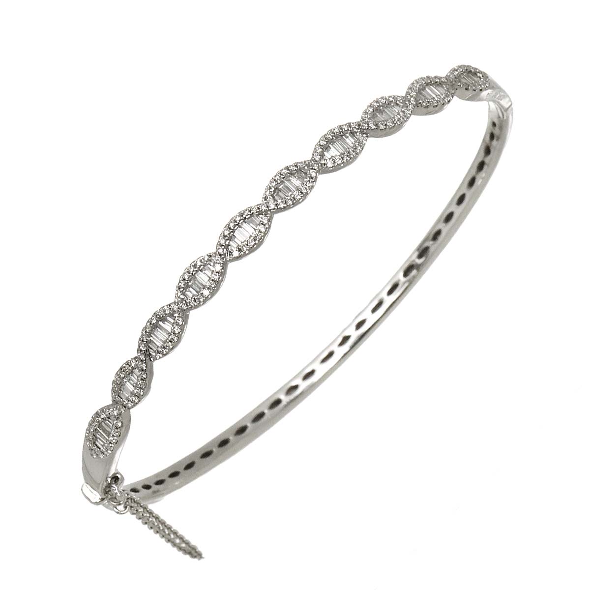 Diamond 0.862ct Bracelet 18K K18 WG White Gold 750