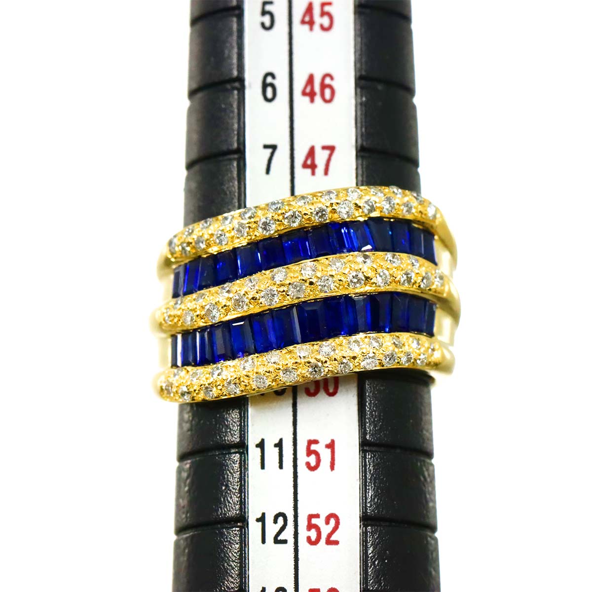 Sapphire 1.35ct Diamond 0.40ct Ring 18K YG Yellow Gold size4.5-4.75(US)
