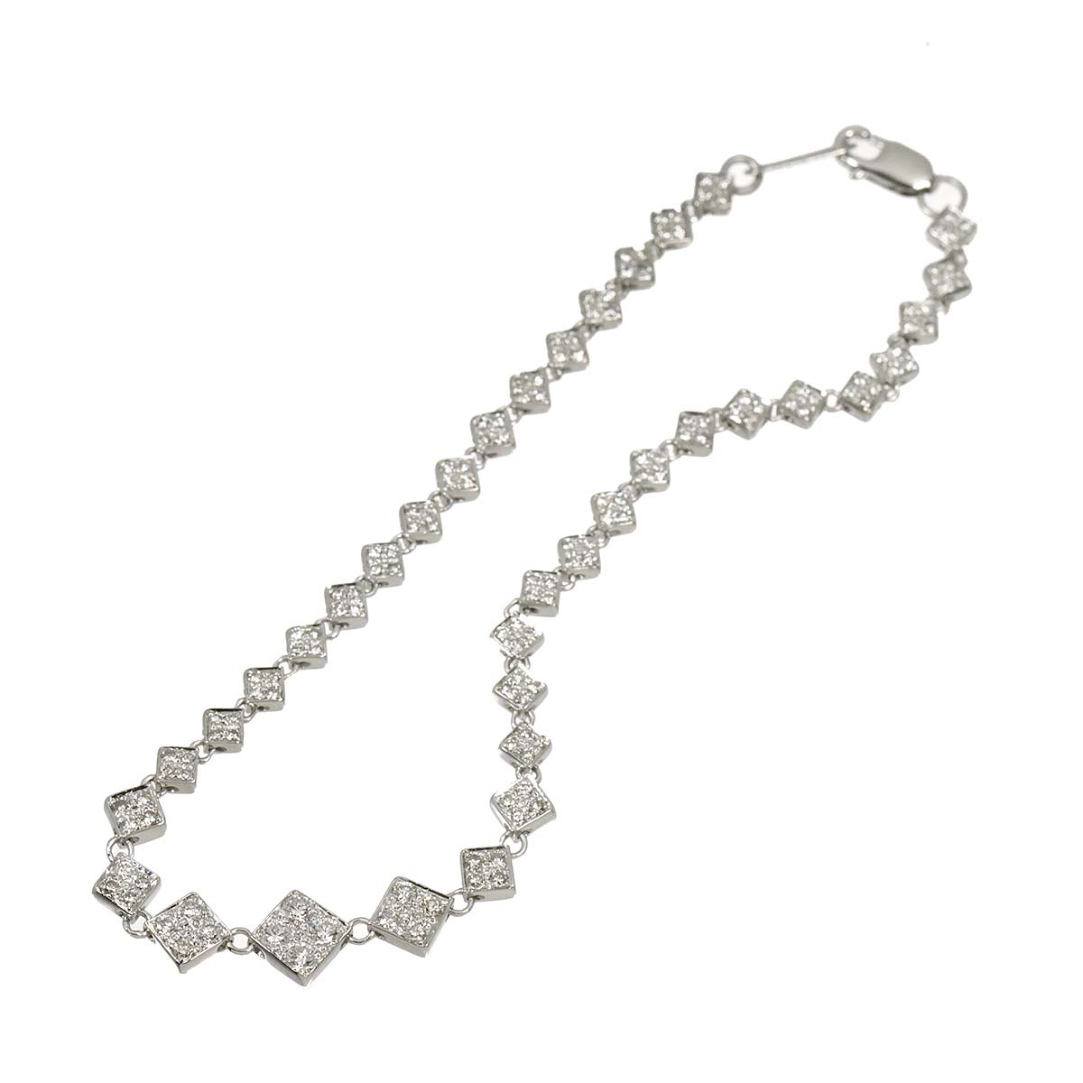 Diamond 1.00ct Bracelet 18K K18 WG White Gold 750