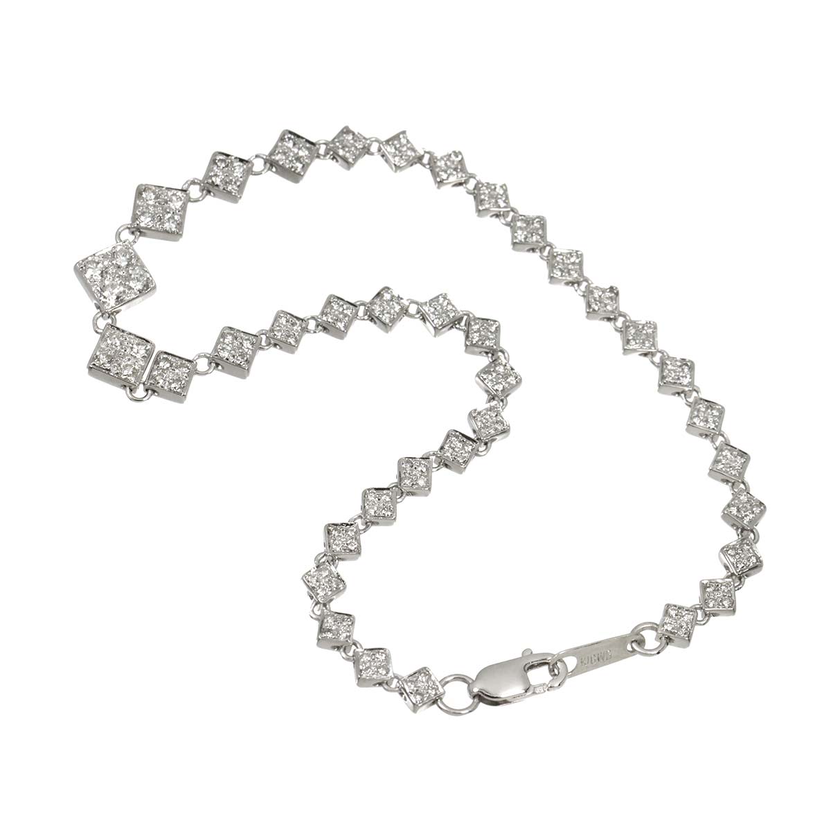 Diamond 1.00ct Bracelet 18K K18 WG White Gold 750