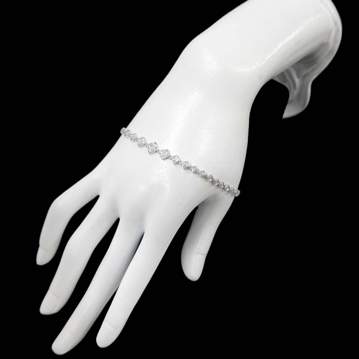 Diamond 1.00ct Bracelet 18K K18 WG White Gold 750