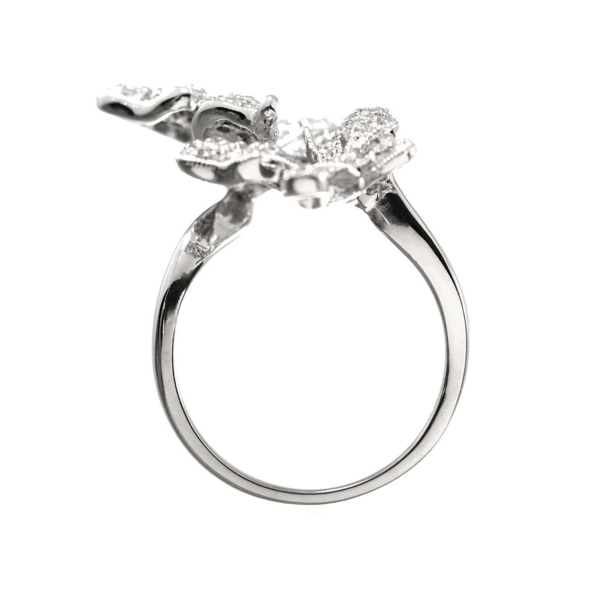 Diamond 0.63ct Ring 18K K18 WG White Gold size6(US)