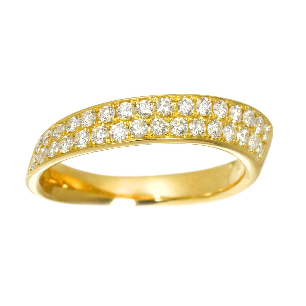 Diamond 0.60ct Ring 18K YG Yellow Gold 750 Size7.25(US)