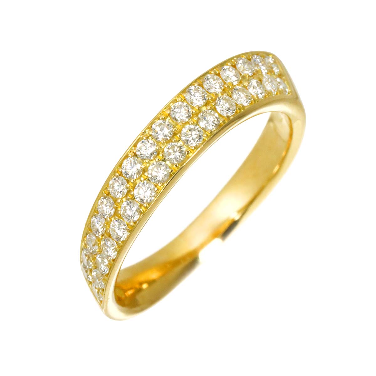 Diamond 0.60ct Ring 18K YG Yellow Gold 750 Size7.25(US)
